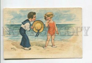 478170 Arthur THIELE Cute Girl Bathing Suit & Cabin boy Sailor GLAMOUR 1933 year