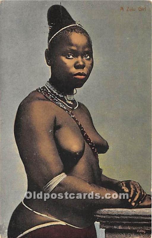 African Nude Postcard A Zulu Girl Unused