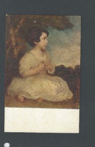 Post Card Painting Of Child By Roberto Of Milan Italy Has Stains On Back