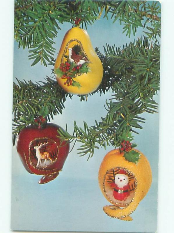 Pre-1980 This Is A Postcard CHRISTMAS ORNAMENTS BY NATIONAL HANDCRAFT AC7432-12