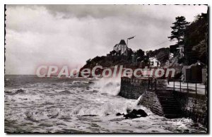 Old Postcard Dinard Storm Of The Pointe Du Reel