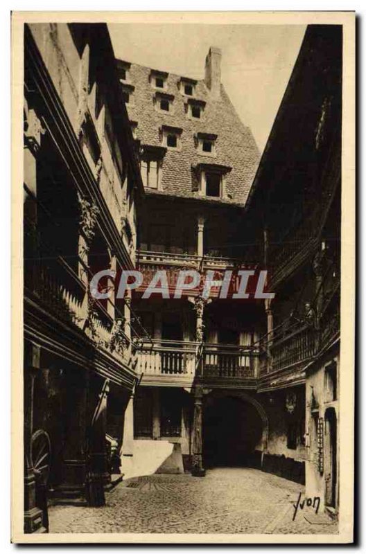 Old Postcard Alsatian Museum Strasbourg Court of raven