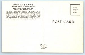 DES MOINES, Iowa IA ~ Roadside Motel JOHNNY & KAY'S Restaurant c1960s Postcard