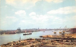 Camden, NJ New Jersey  CAMDEN SHIPYARDS & DELAWARE RIVER Vintage Chrome Postcard