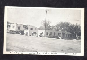 MOLINE ILLINOIS KLIF MOTEL AIRPORT ROAD VINTAGE POSTCARD