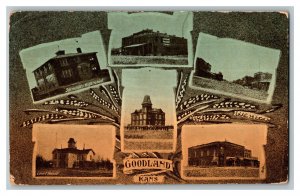 Goodland Kans. Kansas Buildings Vintage Standard Multi View Postcard 