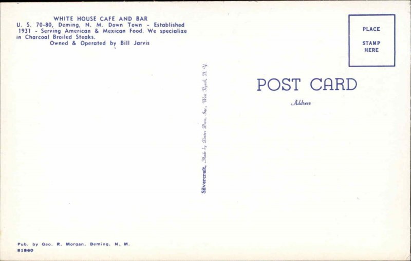 eming New Mexico NM White House Caf� and Bar Multi-View Vintage Postcard