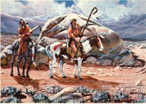 Two Indian Braves,L B Milligan,Western Painting