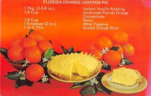 Florida Orange Chiffon Pie Recipe Unused 