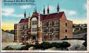 New Zealand Victoria College Wellington Vintage Postcard C213