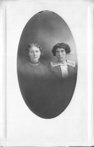 1910s RPPC Real Photo Embossed Postcard Pair Of Women Dresses Friends