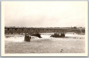 Turners Fall Massachusetts 1950s RPPC Real Photo Postcard Gill Bridge