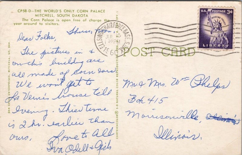 The World's Only Corn Palace Mitchell SD Postcard PC497