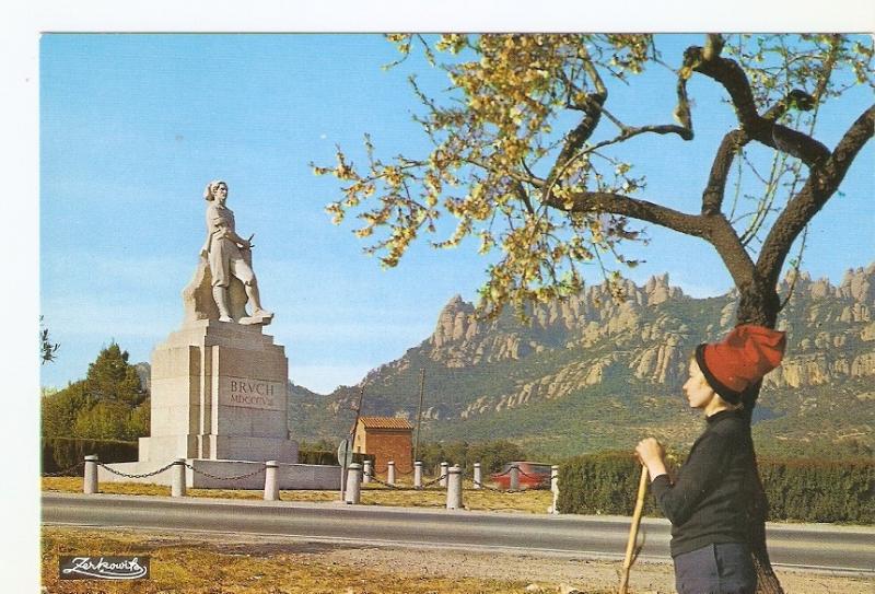 Postal 041800 : Montserrat. Barcelona. Monumento al Timbaler del Bruch y la m...