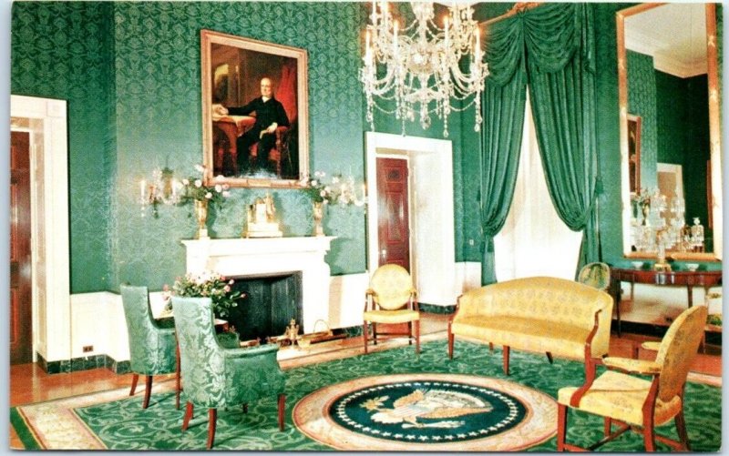 Postcard - The Green Room, White House - Washington, District of Columbia