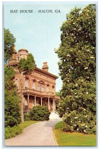 c1950's Hay House Building Road To Entrance Stairs Macon Georgia GA Postcard