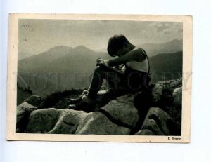 201790 GERMANY Boy w/ book KEMETER vintage RPPC 1938 year