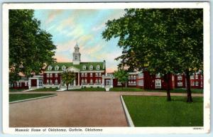 GUTHRIE, Oklahoma  OK    MASONIC HOME of Oklahoma  ca 1940s Linen Postcard