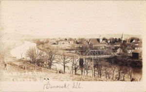 Hanover Illinois Birds Eye View Real Photo Vintage Postcard AA41397