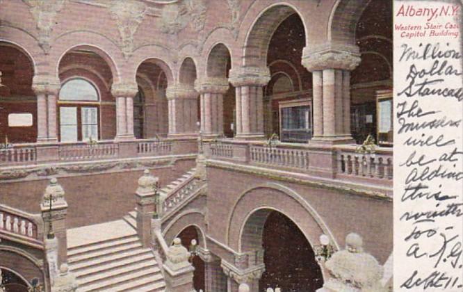 New York Albany Western Staircase State Capitol Building 1905