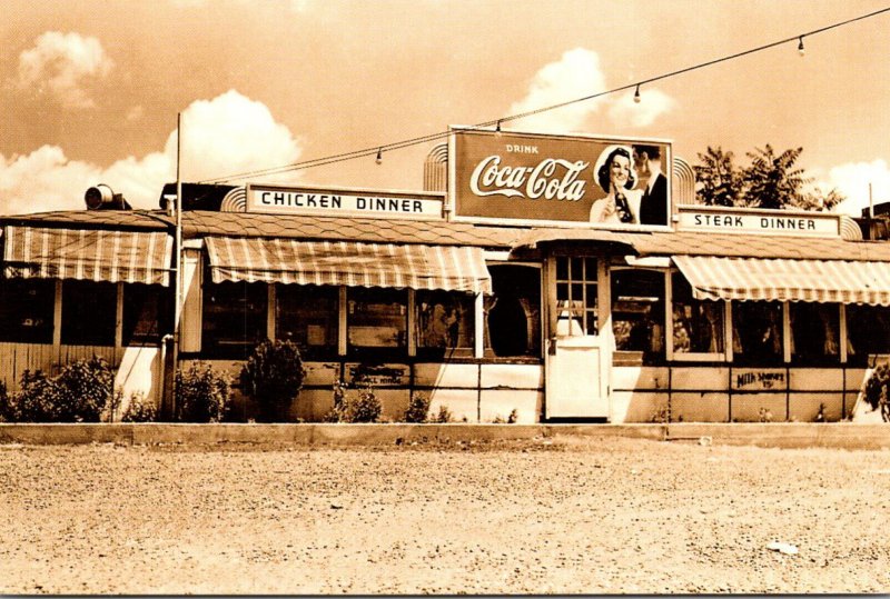 Coca Coloa Sign At Diner Repro From Collection Of John Baeder