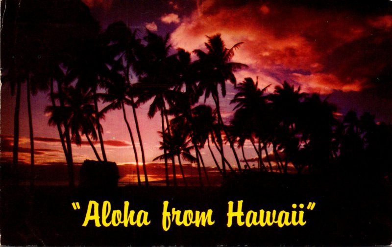 Hawaii Aloha With Beautiful Sunset 1959