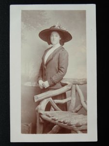 HITCHIN H.H. Minnis Studio Portrait of LADY (2) c1905 RP Postcard