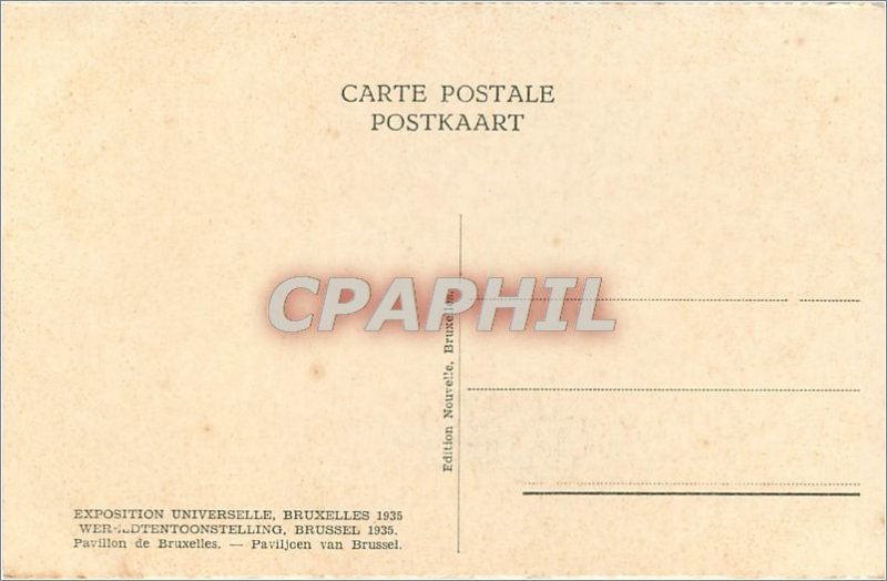 Postcard Old World Expo 1935 Brussels Brussels Pavilion