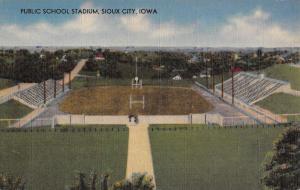 Sioux City Iowa Public School Stadium Birdseye View Antique Postcard K88679