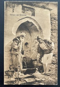 Mint Turkey Real Picture Postcard RPPC Turkish At The Fountain