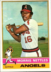 1976 Topps Baseball Card Morris Nettles California Angels sk13402