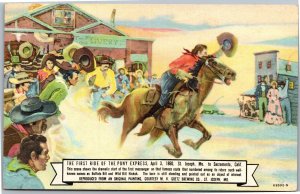 Postcard MO St. Joseph First Ride of Pony Express