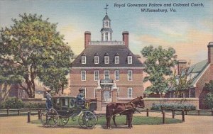 Royal Governors Palace And Colonial Coach Williamsburg 1939