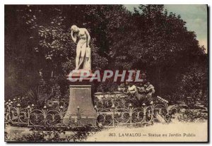 Old Postcard Lamalou Statue in the Public Garden