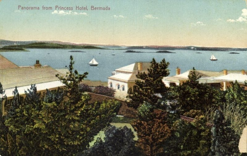 bermuda, Panorama from Princess Hotel (1910s) Postcard