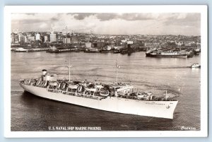 Vancouver Washington WA Postcard RPPC Photo US Naval Ship Marine Phoenix Steamer