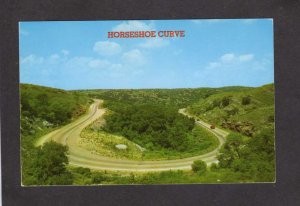 MA Horseshoe Curve nr Arbuckle Mtns and Turner Falls Massachusetts Postcard