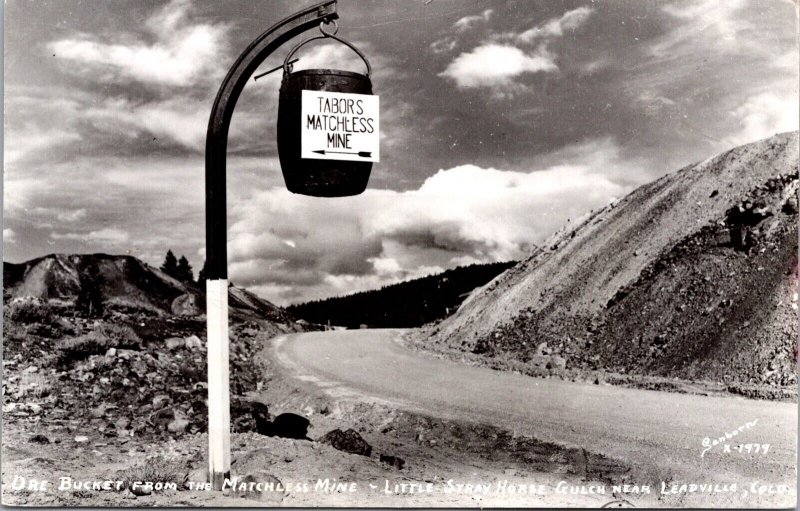 Real Photo Postcard Ore Bucket from the Matchless Mine near Leadville Colorado