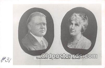 President & Mrs. Herbert Hoover Unused writing on front