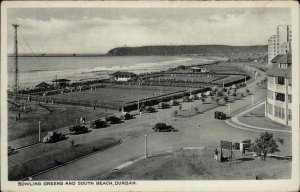 Durban South Africa Bowling Greens South Beach Vintage Postcard