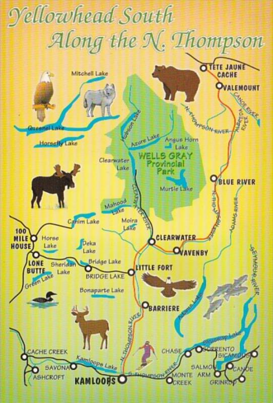 Canada British Columbia Map Of Yellowhead South Along The North Thompson River