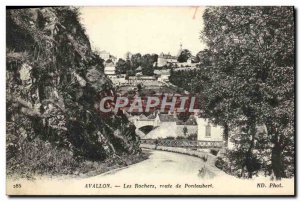 Old Postcard Avallon Pontaubert From The Road Rocks