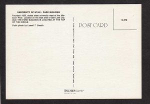 UT University of Utah Salt Lake City Park Bldg Flag Postcard