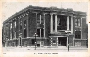 Sabetha Kansas City Hall Exterior Street View Antique Postcard K13298