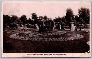 Postcard RPPC c1911 Wolverhampton UK Coronation Bedding West Park West Midlands