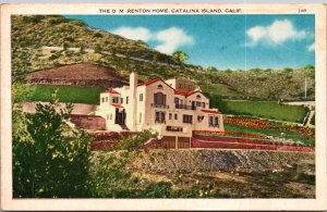 Postcard The D.M. Renton Home in Catalina Island, California