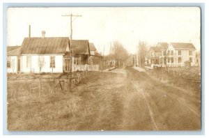 c1910's Road And House View Dillsboro Indiana IN RPPC Photo Antique Postcard 