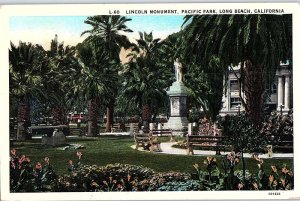 Postcard MONUMENT SCENE Long Beach California CA AJ2243