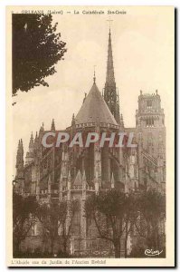Old Postcard Orleans Holy Cross Cathedral The apse from the garden of the for...