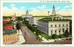 Vtg Denver Colorado CO US Mint Colfax Avenue 1930s Unposted Linen Postcard